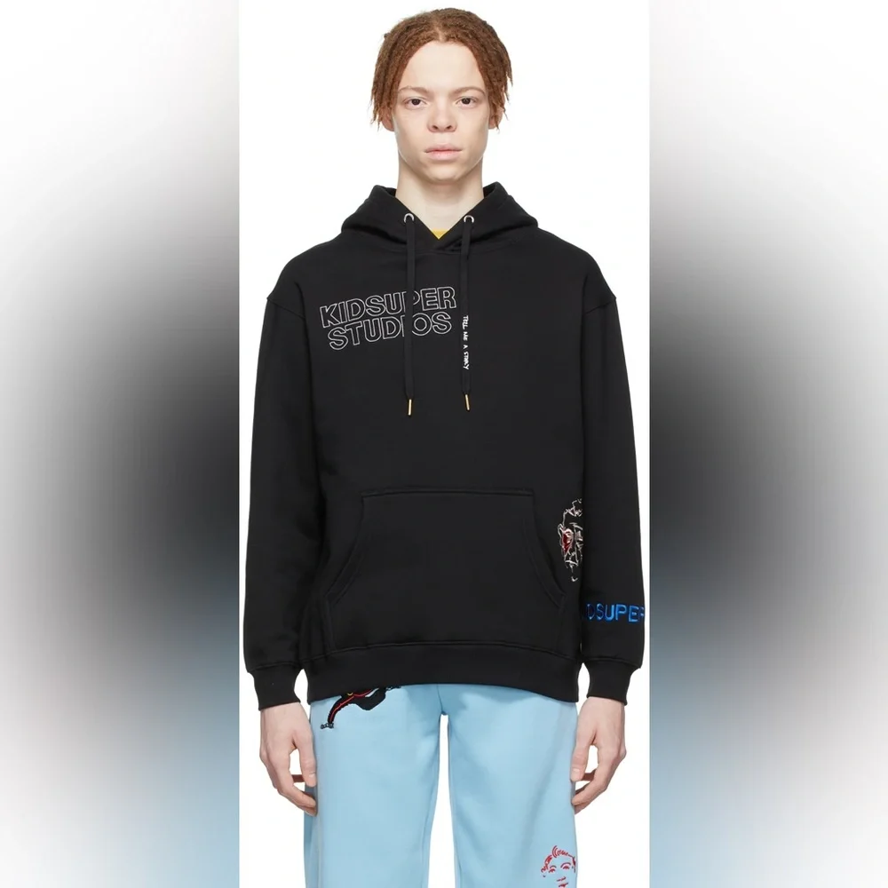 Kidsuper Studios Embroidered-design hoodie Black Sz Small Men’s - Picture 3 of 11